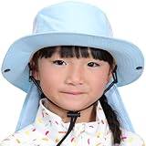 [FELLOW] フェロー ビーチハット 全33色 UVカット 子供 サーフハット サファリハット キッズ 帽子 フリーサイズ プール 紫外線対策 UPF50+ ライトブルー S 54cm