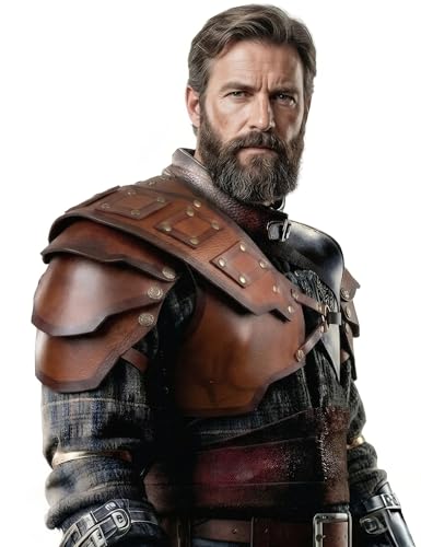 YANPLS Medieval Renaissance Knight Leather Shoulder Armor Viking Pauldrons for Men Cosplay Costume