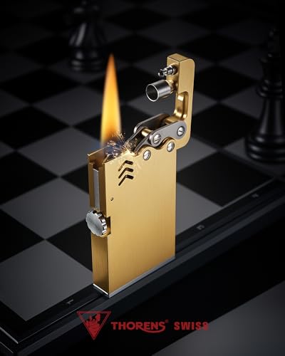 Encendedor mecánico vintage cobre resistente al viento miniatura 3