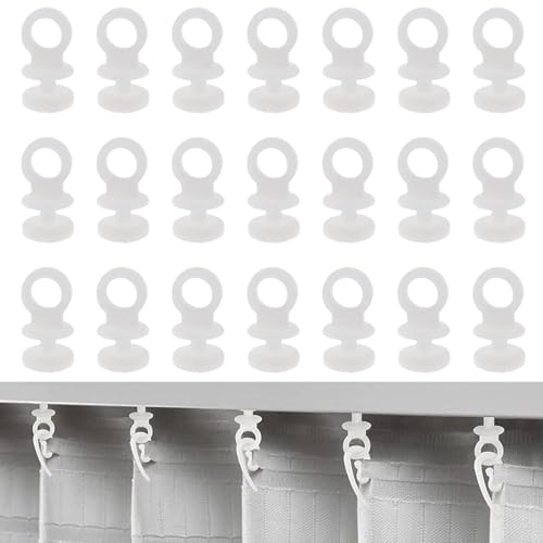 White Plastic Curtain Track Gliders - Rollers for Window, Door & Shower Curtains