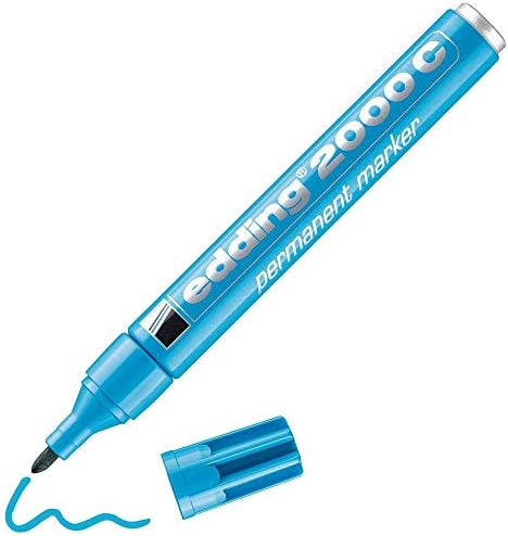 edding 2000 C permanent marker - orange - 1 pen - round nib 1.5-3 mm - quick-drying permanent markers - waterproof, smudge-proof - for cardboard, plastic, wood, metal, fabric - marker pen