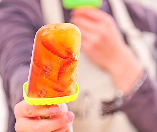 Ozera Reusable Popsicle Molds Ice Pop Molds Maker - Set of 6 - With Silicone Funnel & Cleaning Brush - Multi Colors,20.3X17.8X12.7 Cm