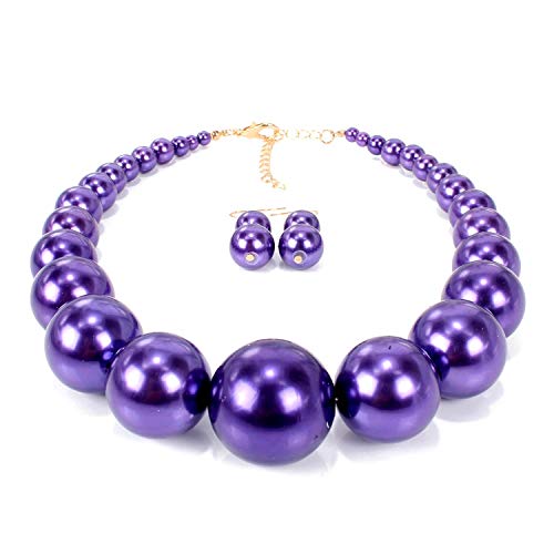 Kosmos-Li Retro Big Faux Pearl Collars Necklace For Women #TOP4