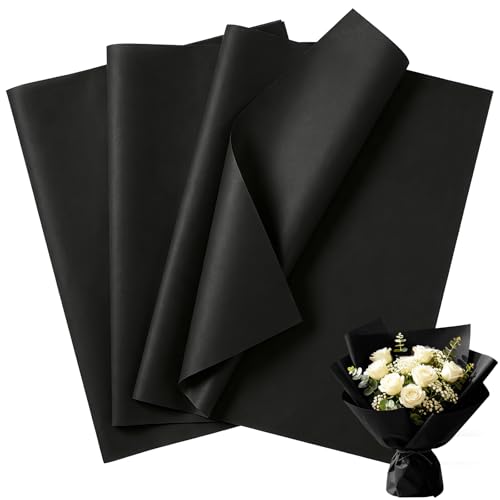 150 Sheets Black Tissue Paper Bulk 14x20 Inch