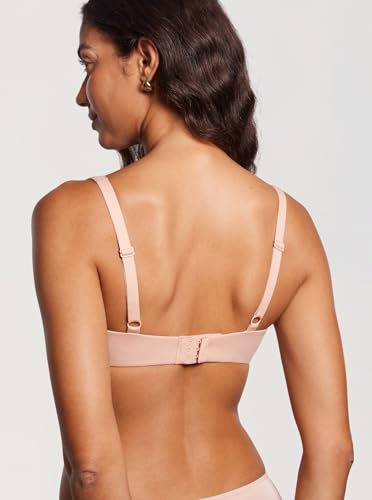 Image of DOBREVA Women's Unlined Balconette Bra Underwire Supportive Plus Size Smooth Scoop Neck
