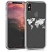Produktbild kwmobile Hülle kompatibel mit Apple iPhone X - Handyhülle - Handy Case Travel Umriss Silber Transparent
