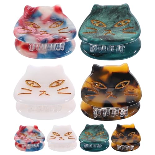 Pince à cheveux de chat acétate anti-glisse petites pinces animaux pour cheveux fins