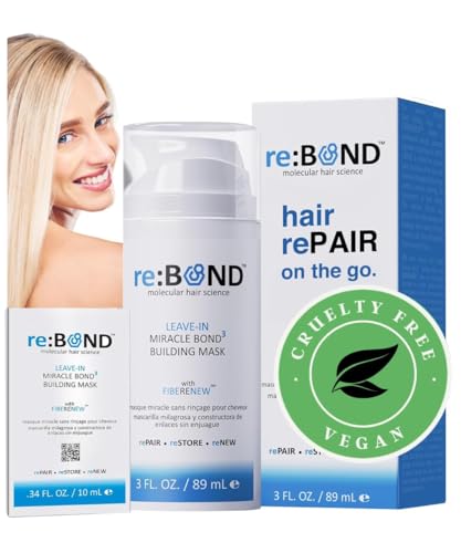 reBOND Leave-in Miracle Bond Building Hair Mask- 4 minute Repair Treatment Deep Conditioning for...