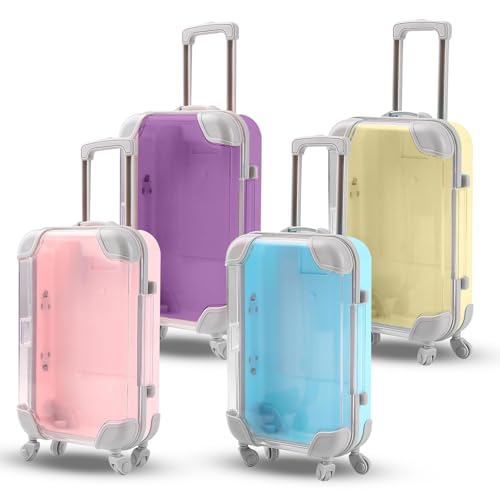 CVASNF 4 Stück Mini Koffer Geschenkbox Geldgeschenk Reise Urlaubskasse Reise Geschenk Reisekasse Geschenk Reisekoffer Miniatur Spardose Koffer Geldkoffer Als Geldgeschenk für Urlaub