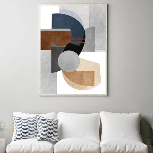 Peinture imprimée géométrique abstraite, toile minimaliste pour une ambiance zen