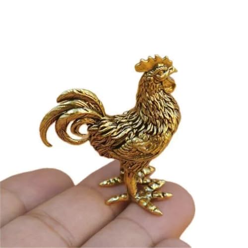 Estatua de gallo de latón para decoración de escritorio