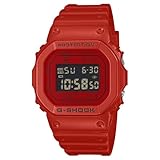 Casio G-Shock DW5600RRB-4 - Reloj digital cuadrado de resina roja
