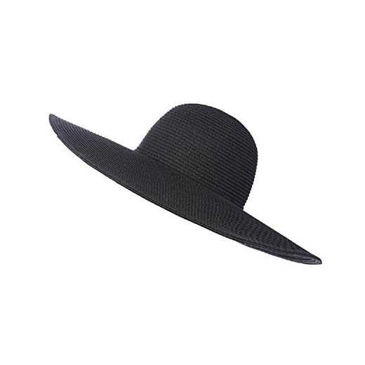 Demarkt Schlapphut Strohhut Sommerhut Wide Rand Sonne Hut Strand Hüte Faltbarer Strandhut Sonnenhut Damenhut Schwarz