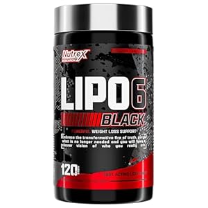 Nutrex Lipo-6 Black Max Strength Fat Burner – Fast Acting Energy, Weight Loss Diet Pills – Appetite Suppressant, Metabolism Booster – 120 Capsules