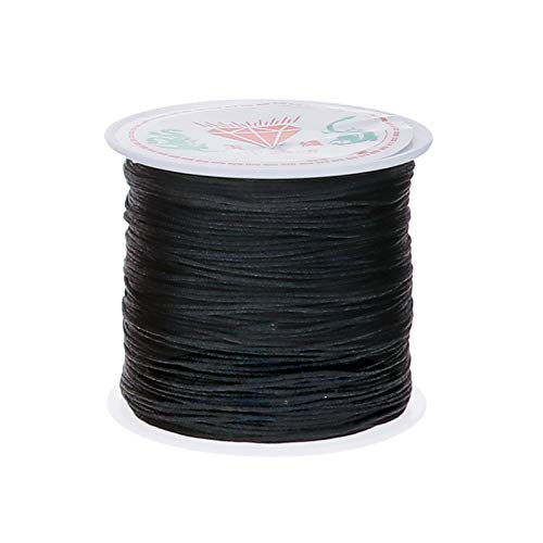 Teabelle Nylon Cord Gewinde Chinese Knoten Macrame Rattail Armband Geflochten String 0,8 mm 45 m/Rolle Schwarz Cover