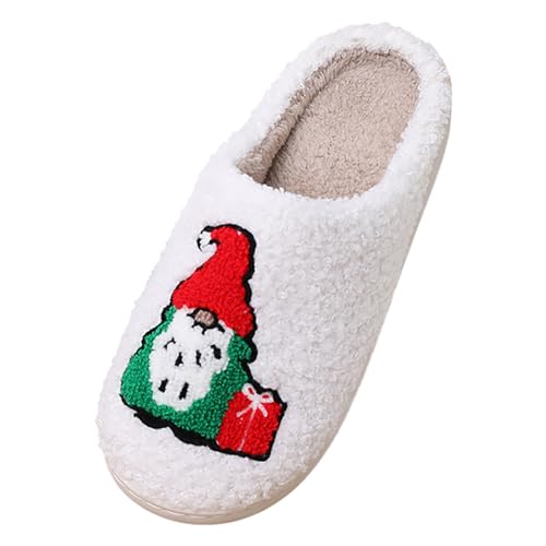 Silly Slippers For Men,Women and Men's Cozy Slippers for Winter the Perfect Christmas in Pair - Slip-ons for Indoor Use (White, 7)