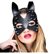 Barode Leather Cat Mask Sexy Bunny Masks Sex Animal Face Mask for Masquerade Cosplay Party Hallow...