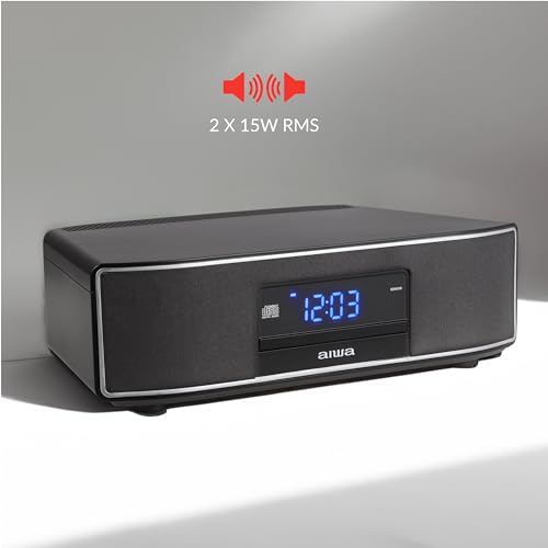 Aiwa - Bluetooth Home Speaker System, 30W RMS, CD Player, FM Radio (Black) by Aiwa - Used condition - Image 3
