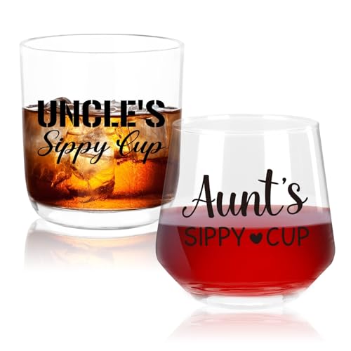Ithmahco Aunt And Uncle Christmas Gifts, Aunt Wine Glass And