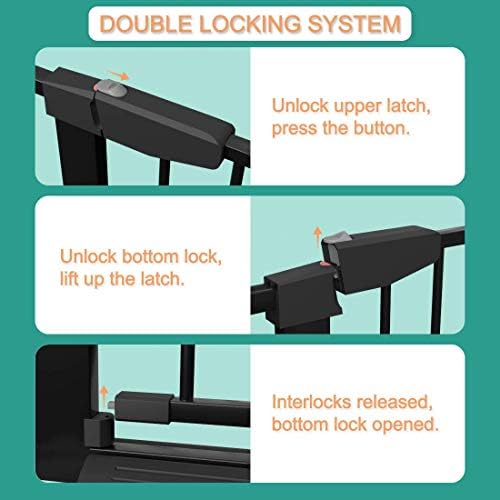 Fairy Baby Extra Wide Baby Gate - Large Walk Through Safety Child Gates for Kid or Pet - Long Pressure Mounted Baby Gate Black 59.84"-62.60" — view 3
