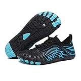 Water Shoes for Women Men, Barefoot Walking Men Wide Toe Box, Univetrsa Shoes, Tahejlo Grounding Hike Waterproof Trail Running Healthy & Non-Slip Blue