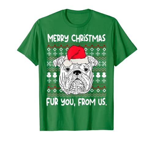 English Bulldog Christmas Funny Birthday Dog Lover Gifts Maglietta