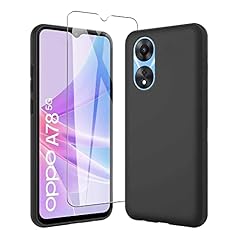 JDXHFF Cover Compatibile con OPPO A78 5G (6.56") Nero e Pellicola Protettiva in Vetro Temperato - Custodia Morbido Silicone Protettivo TPU Case Black