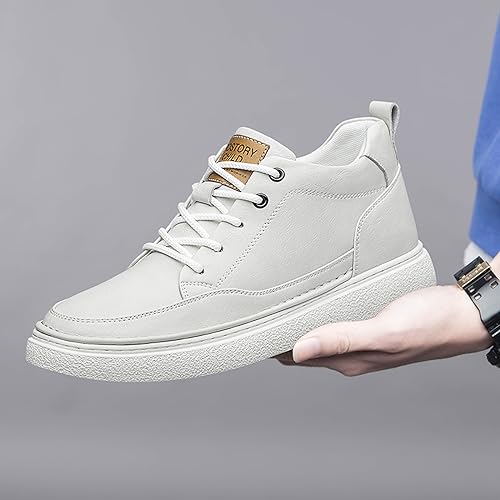 BMINFEE Men's Invisible Height Increasing Fashion Sneakers Leather Casual Shoes for Men Breathable Dress Mens Skate Shoes2