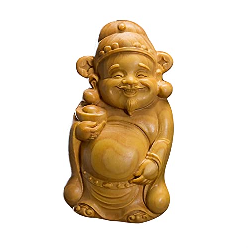 Dieu de la Richesse statue de bureau en bois pour harmoniser votre espace de travail