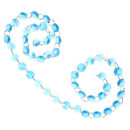 Veemoon Hanging Octagon Beads Chain Guirlande De Perles Verre pour Décoration De Lustre Et Rideaux Accessoire Éclatant pour Mariage Et Intérieur