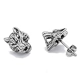 Punk Wolf Animal Stud Earrings for Men Women Cartilage Stainless Steel Cool Style Vintage Personalized Piercing Post Jewelry Rock Rock Gothic Hypoallergenic Father's Day Birthday Gifts for Son