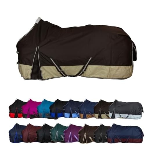 RL24 - Winterdecke Weidedecke 600D Basicline – atmungsaktive, Wind- & wasserdichte Outdoordecke mit Innenfutter & Kreuzbegurtung – Pferdedecke in Braun/Beige – 135cm (100g/m² Füllung)