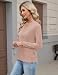 Kistore Pullover Damen Elegant V-Ausschnitt Oberteile Winter Herbst Khaki M