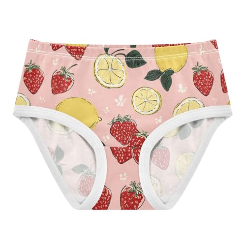 Wusikd Strawberries Lemons Girls' Underwear Cotton Pink Girls Briefs Soft Toddler Underwear 2T