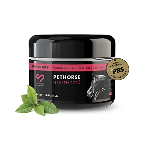 Peticare Unguento Cura del Cavallo per Croste e Ferite - Cura Le Croste e la Ticchiolatura, Febbre da Fango, Prurito Dolce, Dermatite Estiva, Balsamo, Creme - petHorse Health 2016