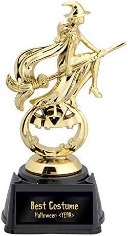 Witch on a Broomstick Halloween Trophy—Choose from 5 Plates