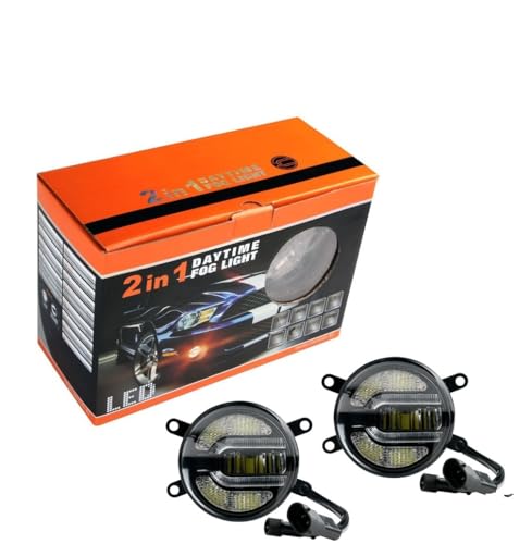 BLUETECH Universale LED TAGFAHRLICHT und NEBELSCHEINWERFER Duo Set Schwarz Ø 90m passend für mehrere PKWs