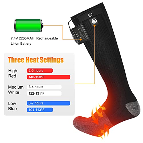 Snow Deer Heated Socks For Men & Women Battery Socks Powered Thermal Ski Socks Winter Foot Warmer With Temperature Control Long Socks For Skiing Hiking Hunting Motorcycling Riding #TOP1