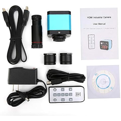 37MP 1080P 60FPS USB Microscope Camera Video Industry Microscope Camera with Conversion Adapter, 100-240V Microscope Digital Camera C Mount Microscope Camera (US Plug) Cover