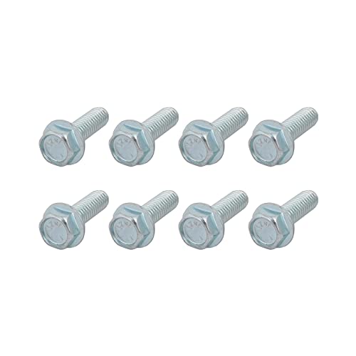 Image of METALLIXITY Flanged Hex Head Bolts (5 /16-18 x 1 inch) 8pcs, Hexagon Serrated Flange Bolt Carbon Steel Screw - for House Construction Hardware Fasteners