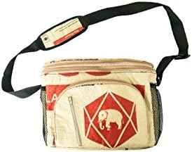 Handmade Eco Friendly Elephant Lunch Box Bag - Reusable and Constructed from Recycled Cement Bags - Perfect For Adults, Men, Women or Children - 100 Percent of Profits Go Directly to Charity!