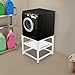 DYRABREST Washing Machine Pedestal Stand with Storage Shelf, 330lbs Capacity Adjustable Washer Dryer Base for Laundry Room, Anti-Vibration Space Saving (White)
