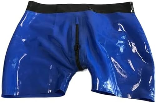 セクシーな男性の天然ラテックス下着ボクサーラバーショーツ(フロントジッパー付き),カスタムカラー,XXL