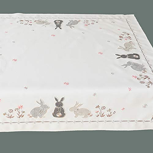 Raebel Tischserie Ostermotiv Hasen Stickerei weiß-bunt (Mitteldecke 85 x 85 cm) Cover