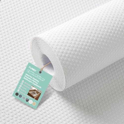 FLPMIX Cabinet Shelf Liner White: Waterproof EVA Drawer Pape...