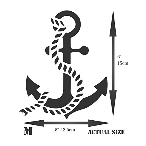 Anchor Stencil - 11,5 x 14 cm (M) - Riutilizzabile...
