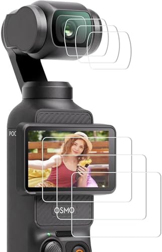 Image of PCTC Screen Protector compatible with DJI Osmo Pocket 3 Tempered Glass 9H Hardness Lens Protecto Camera compatible with DJI Pocket 3 Accessories, Anti-Scrach Anti-Fingerprint Anti-Bubble 6Packs