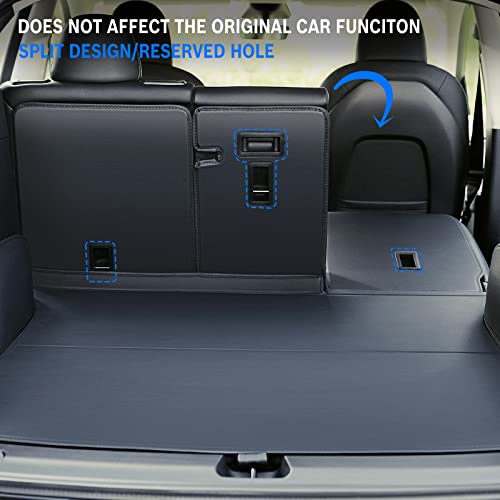 Timoxi Custom Fit Trunk Mat For 2020-2023 Tesla Model Y 5 Seater Cargo Mat Liner Trunk Pet Mat Rear Seat Cover For Tesla Model Y Durable Pvc Leather (Not For 7 Seater) #TOP3