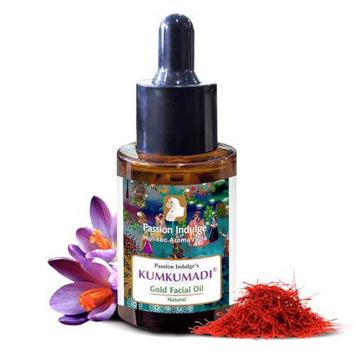 Image of Passion Indulge Kumkumadi Tailam Face Oil for Glowing Skin 30ml | Dark Spot Corrector & Brightening Serum | Kumkumadi Tailam with Saffron & 16 Ayurvedic Herbs | Reduces Pigmentation, Blemishes & Dull Skin Face Serum