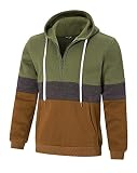 ALISISTER Kapuzenpullover Herren Pullover mit Kapuze Halfzip Hoodie Fleece Hooded Sweatshirt Männer Jungen Herbst Winter Kapuzenjacke Hoodys mit Taschen